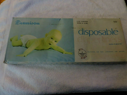 VINTAGE DENNISON DISPOSABLE DIAPER LINERS---UNOPENED BOX