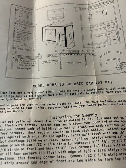 MODEL HOBBIES FOR YOU:  MODEL HOBBIES HO USED CAR LOT KIT