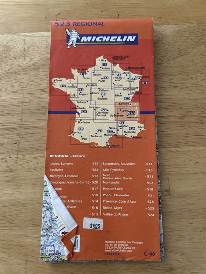 Michelin Rhone-Alpes 523 Regional MAP