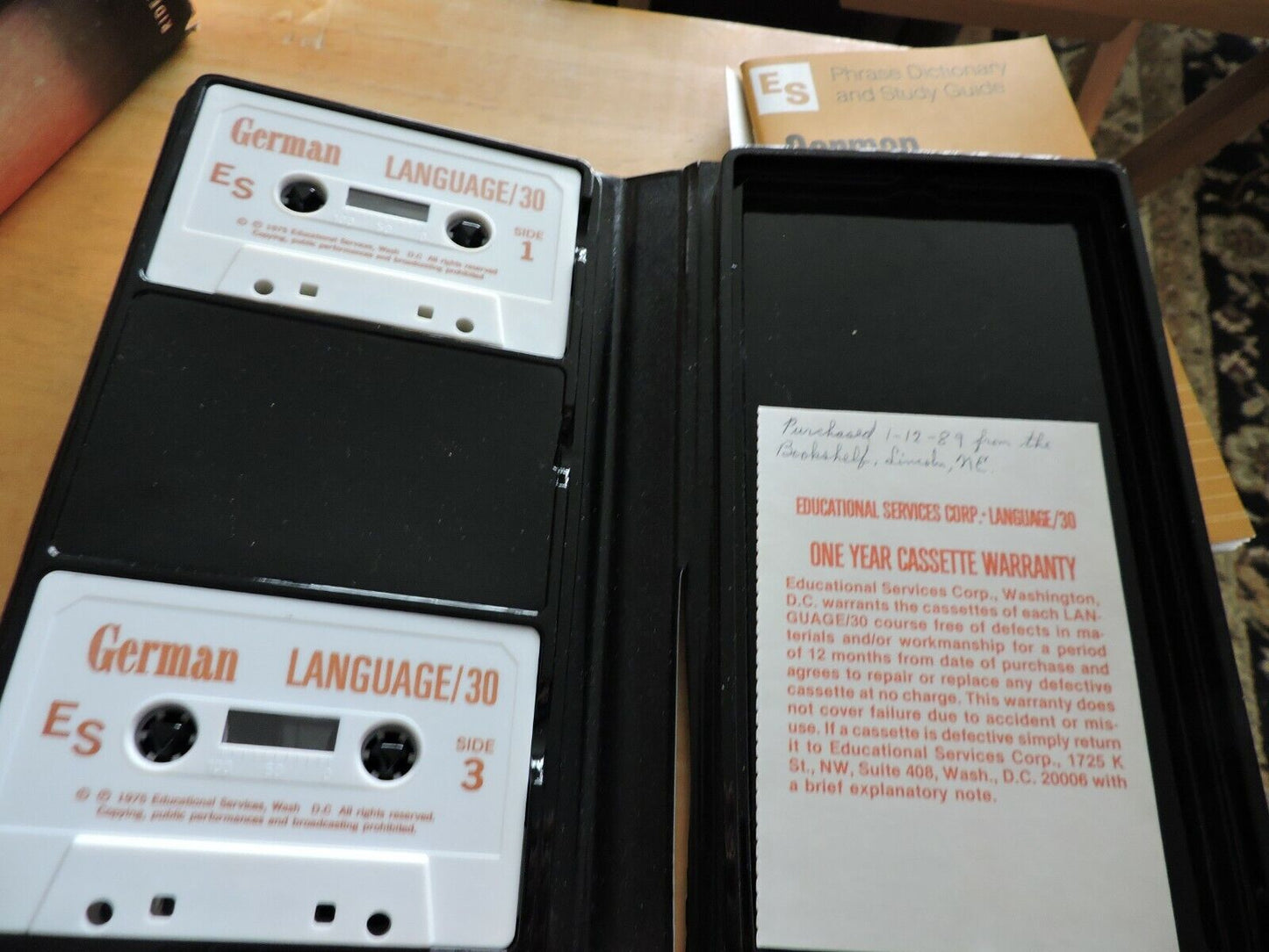 LANGUAGE /30 GERMAN (DEUTSCH) CONVERSATION COURSE/CASSETTE/PHASE DICTIONARY 1975