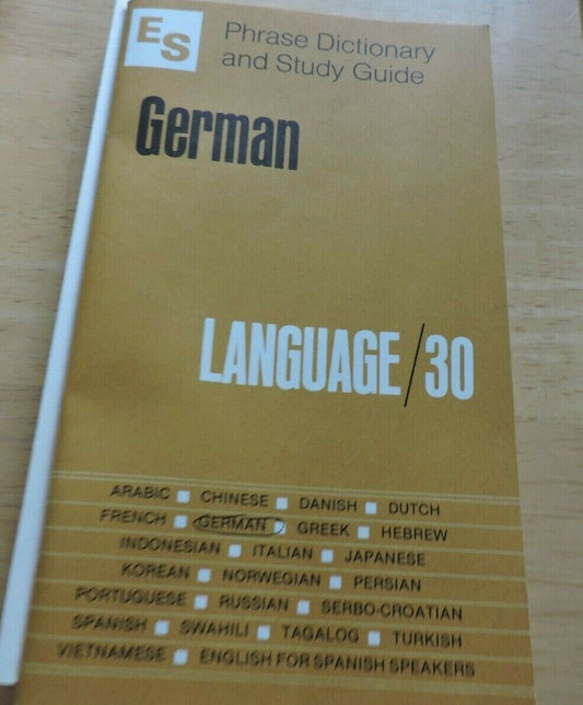 LANGUAGE /30 GERMAN (DEUTSCH) CONVERSATION COURSE/CASSETTE/PHASE DICTIONARY 1975