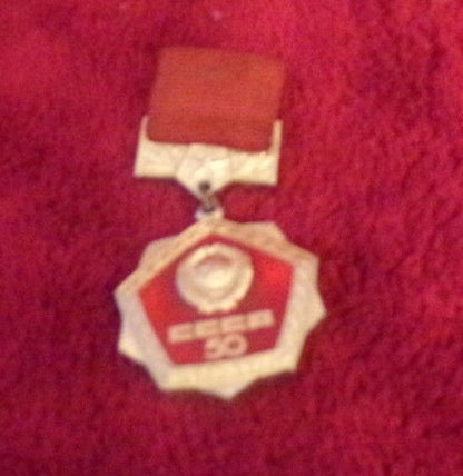 Soviet Russian 50 Year Medal Pin