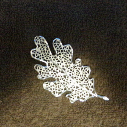 Silver Leaf Brooch 4" Long
