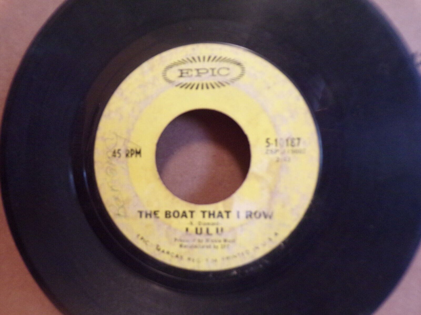 Presented by Lulu TheBoat that I Row/ To Sir With Love Vinyl Record