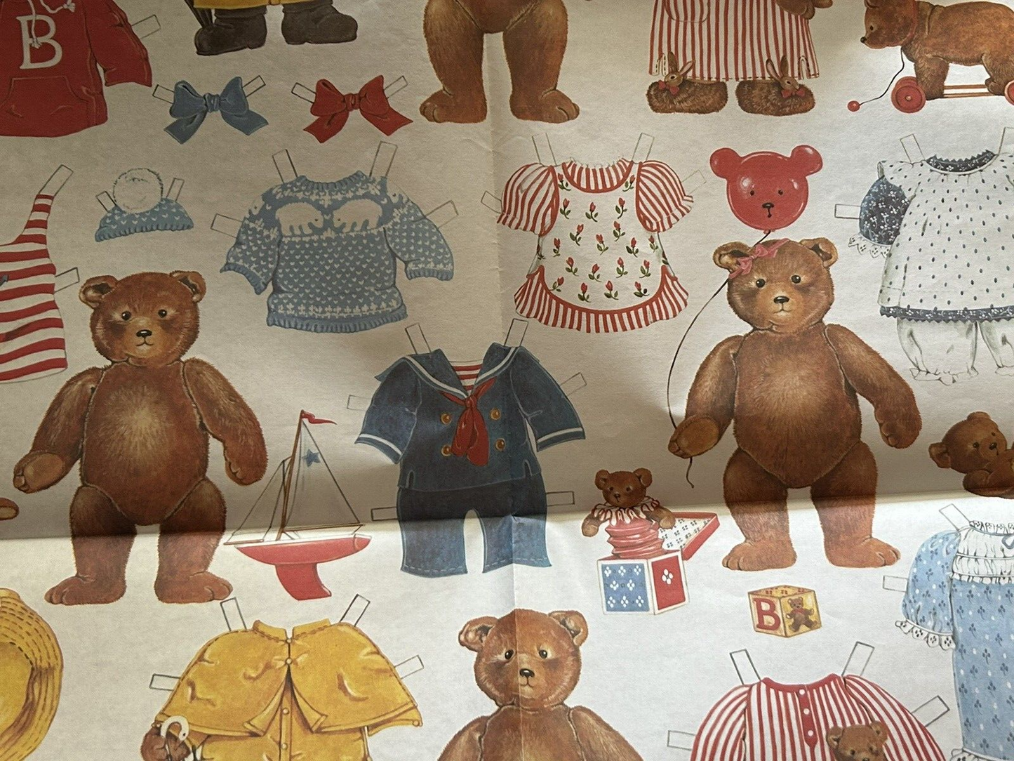 G. GORDON FRASER WRAPPER--BEAR WITH CLOTHES--PRINTED IN ENGLAND NO DATE