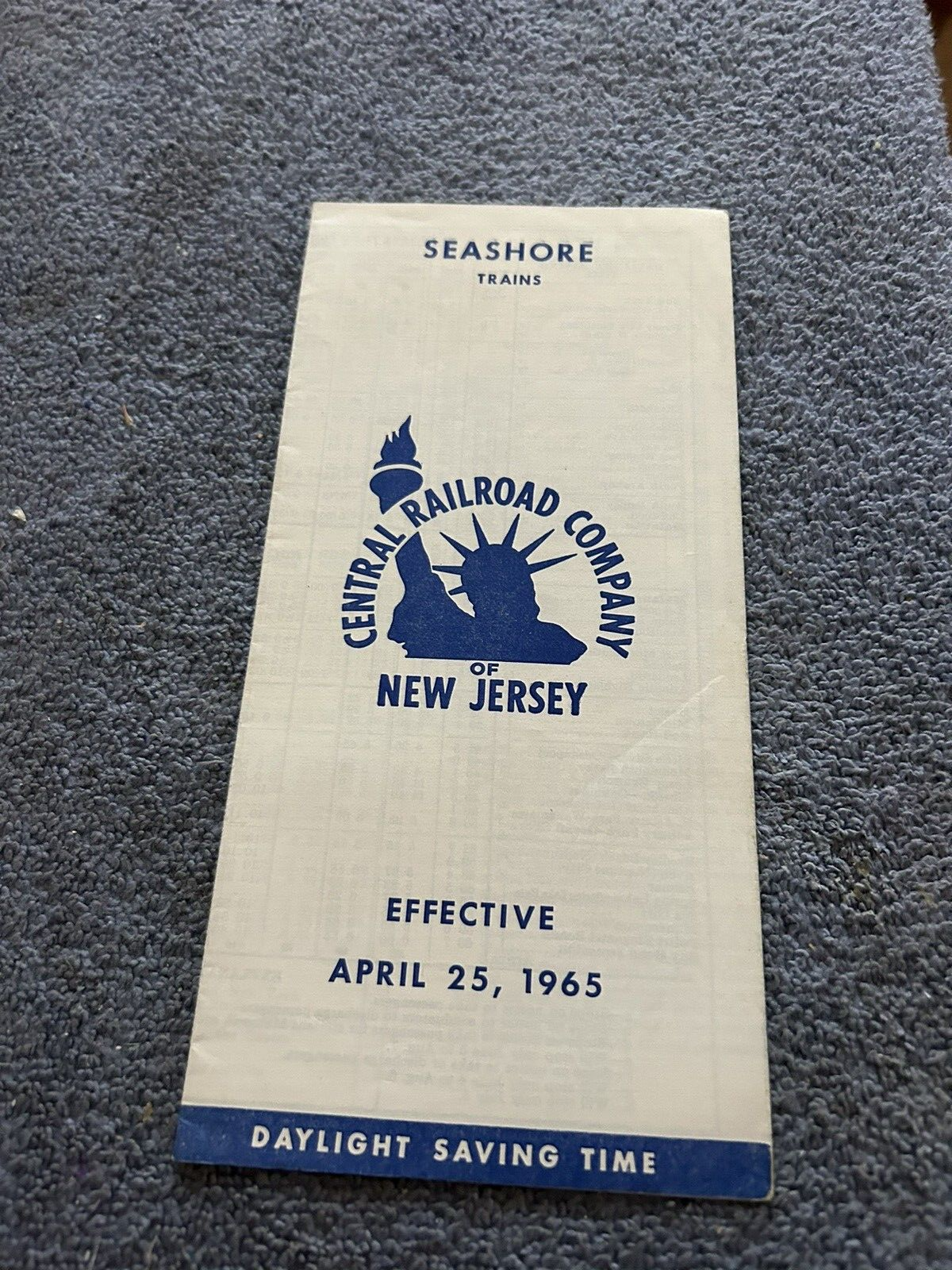 RAILROAD TIMETABLE: SEASHORE TRAINS: JERSEY CENTRAL LINES APRIL 25, 1965