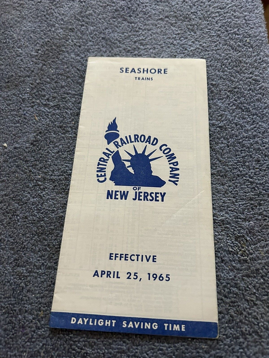 RAILROAD TIMETABLE: SEASHORE TRAINS: JERSEY CENTRAL LINES APRIL 25, 1965