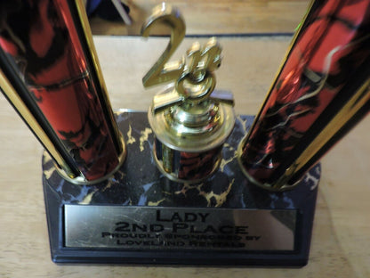 LADY 2ND PLACE BIKE RIDING TROPHY  2015  21X8X4.25 INCHES