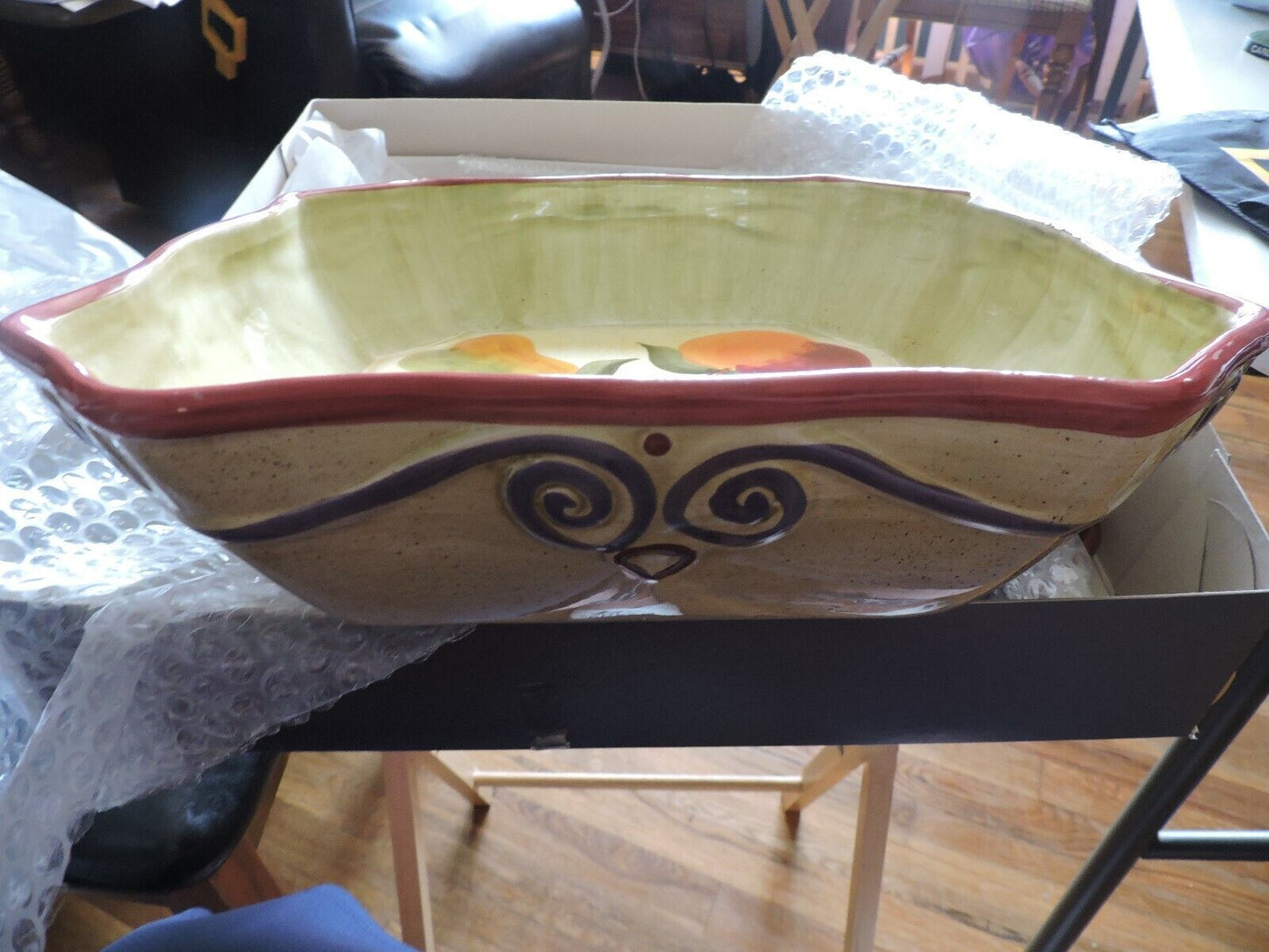 Media Brand Fortunoff 13" Dinner Set (Platter and Bowl) Fruit Pattern