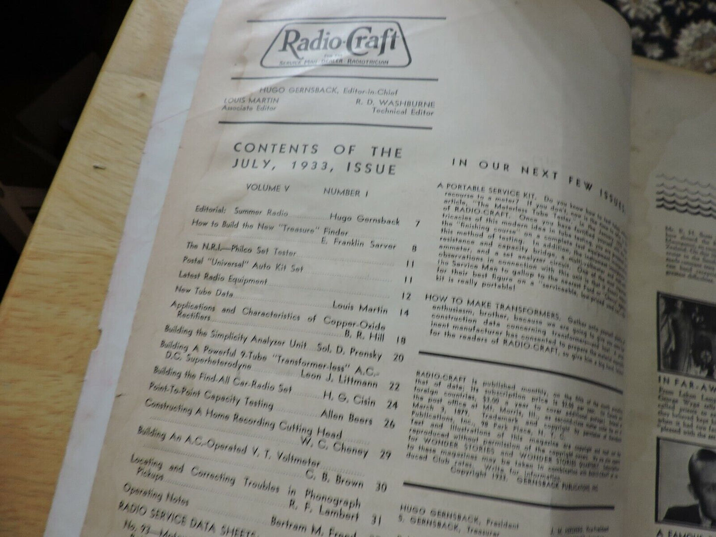 RADIO CRAFT MAGAZINE JULY 1933
