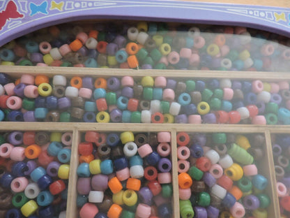 BOX OF CRAFT BEADS