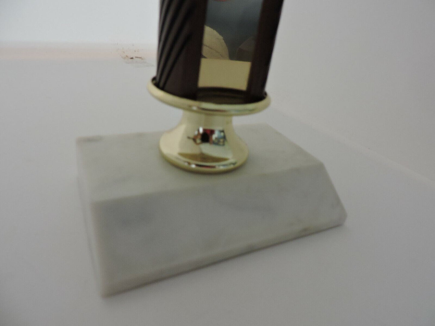 SOCCER TROPHY-9.5 INCHES TALL,3X4 WHITE MARBLE  BASE