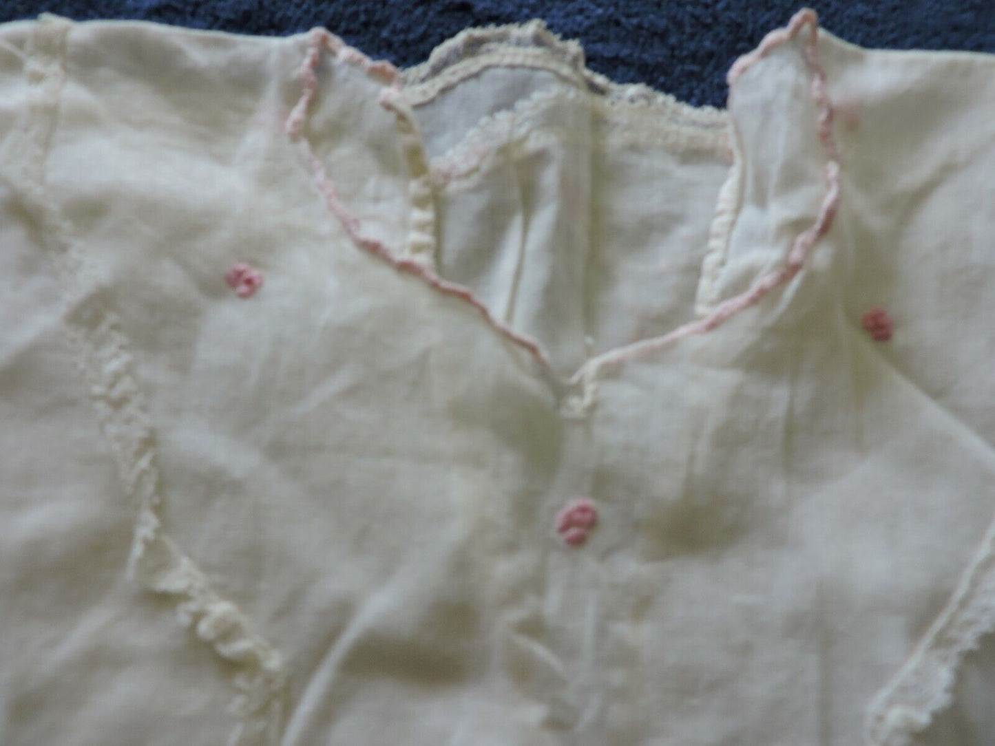 VINTAGE BABY GOWN--HAND MADE WITH EMBROIDERED FLOWERS