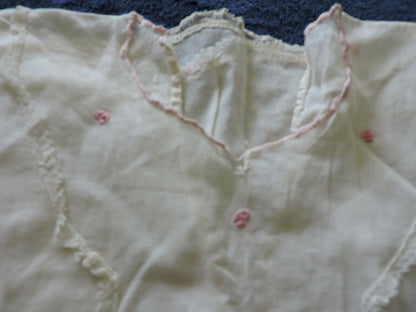 VINTAGE BABY GOWN--HAND MADE WITH EMBROIDERED FLOWERS