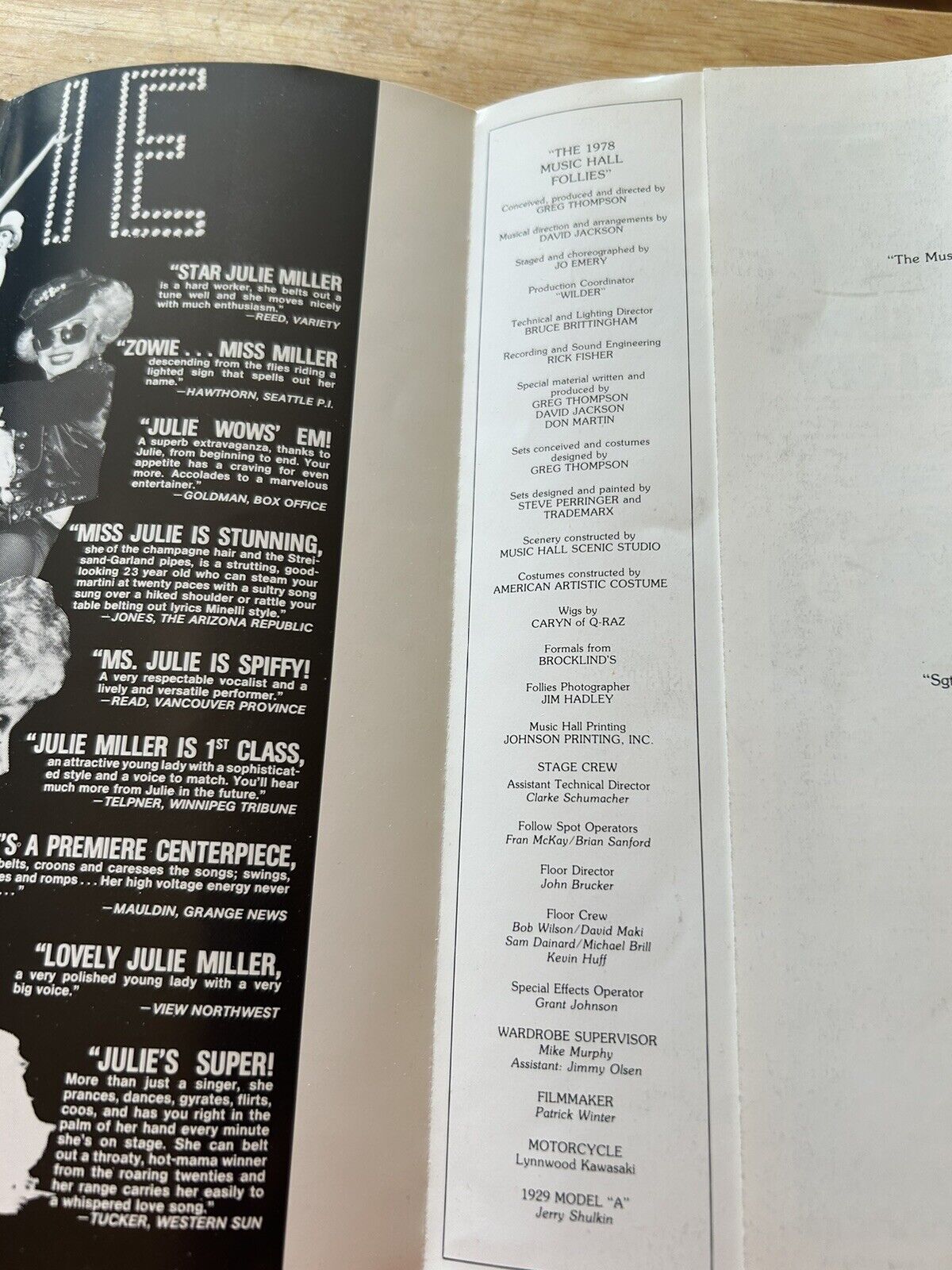 GREG THOMPSON'S MUSIC HALL--" FOLLIES" 1978