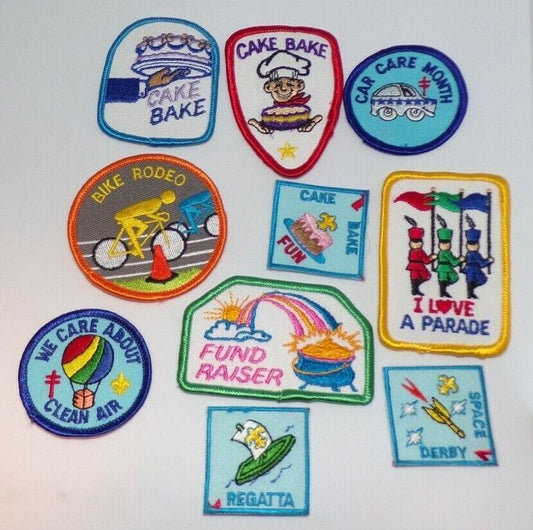 Lot of 10 Girl Scout Patches (Regatta/Cake Bake/Bike Rodeo/Parade, Etc.)