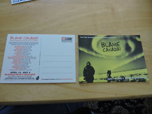BLAME CANADA-FILM SOCIETY OF LINCOLN CENTER--  ADVERTISEMENT POST CARD