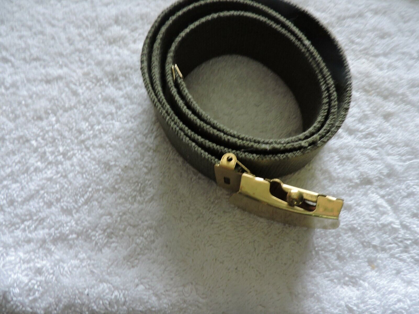 SCOUT BELT GREEN WITH GOLD BUCKLE--35 INCHES--NEW