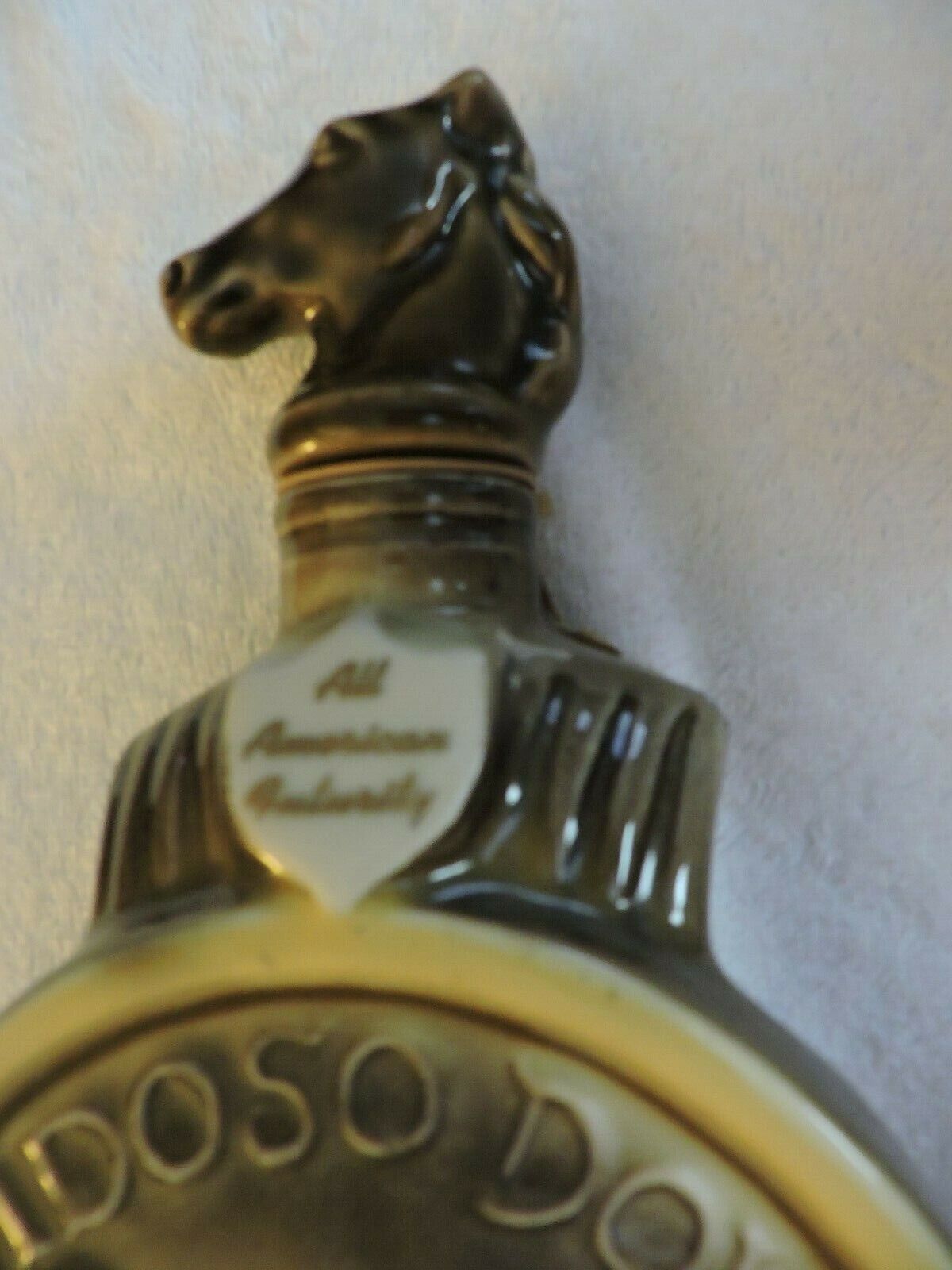 HORSES HEAD DECANTER: RUIDOSO DOWNS NEW MEXICO-- EMPTY---ALL AMERICAN FUTURITY