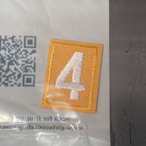 Official Girlscout Daisy Uniform Unit Number (4)  Patch (Brand New)