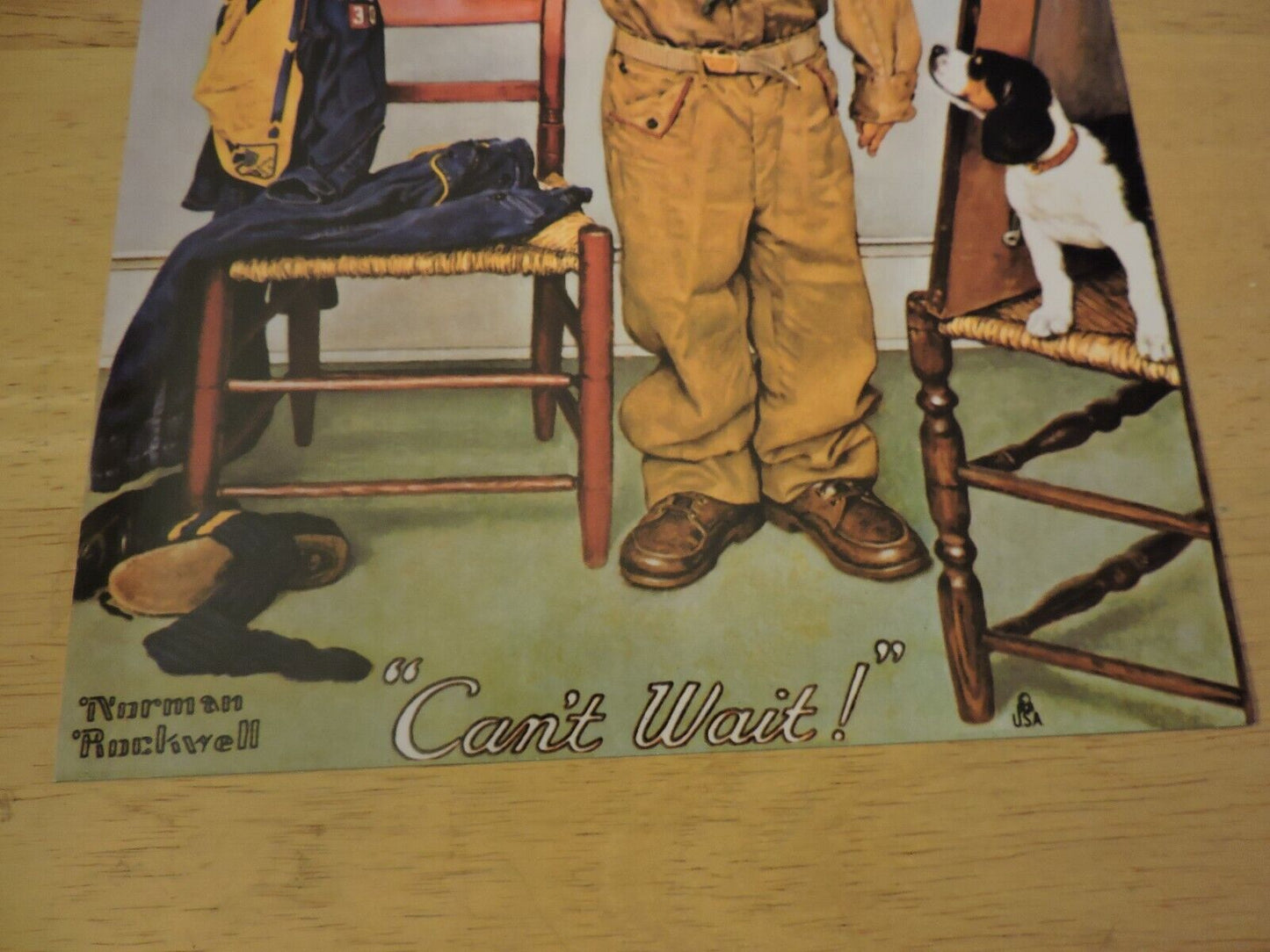 BSA/NORMAN ROCKWELL "CAN'T WAIT" BOY SCOUT 8X10 PICTURE POST CARD