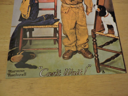 BSA/NORMAN ROCKWELL "CAN'T WAIT" BOY SCOUT 8X10 PICTURE POST CARD