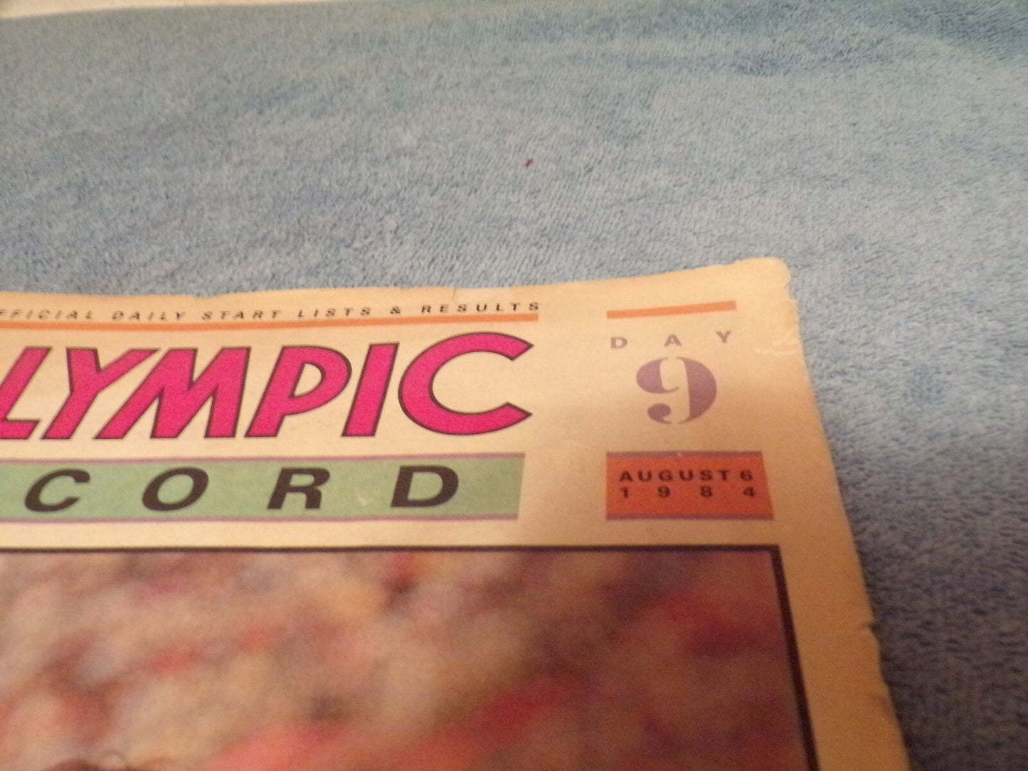 Olympic Record Magazine Day 9, August 6, 1984
