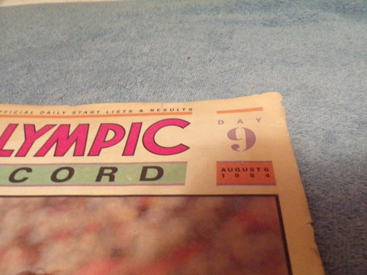 Olympic Record Magazine Day 9, August 6, 1984