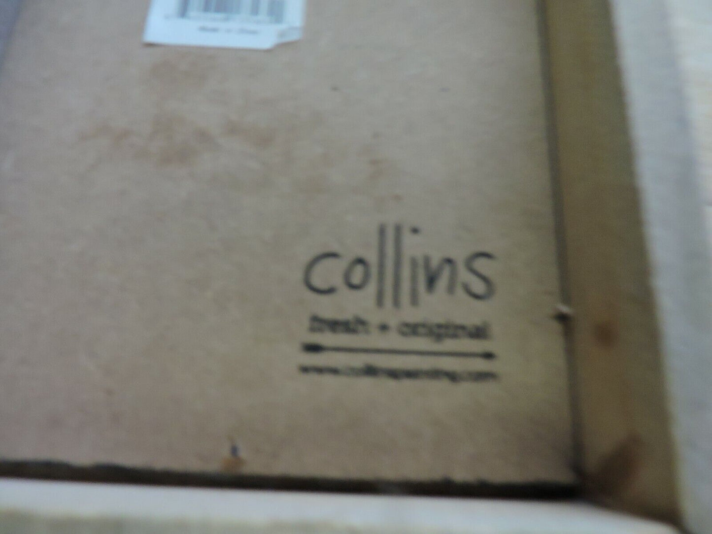 COLLINS BOX SIGN: "SHE DESIGNED A LIFE THAT SHE LOVED"  7X5 INCHES
