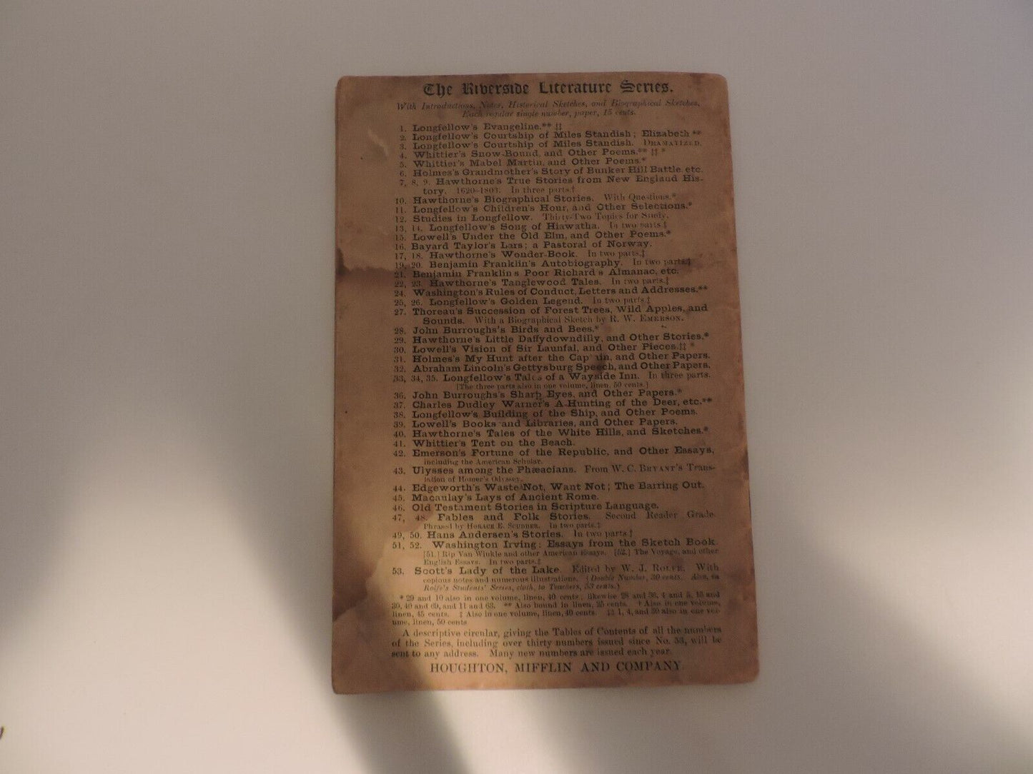 Riverside Literature No.17 A Wonderbook for Boys and Girls Part 1--July 1886