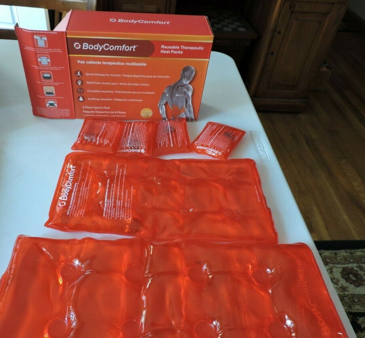 Body Comfort Reusable Therapeutic Heat Pads (6 Pieces =13x6,11x6 and 4--3.5x2.5)