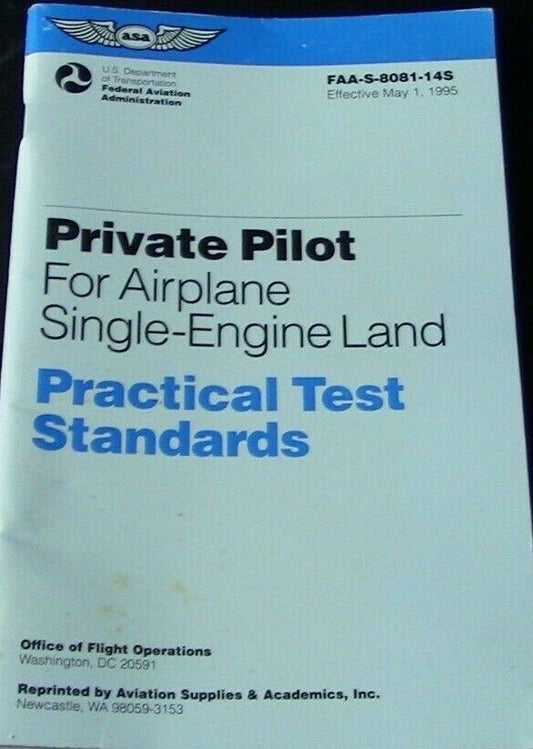 FAA (FAA-S-8081-14S) Private Pilot For Airplane Single-Engine Land Test Standard