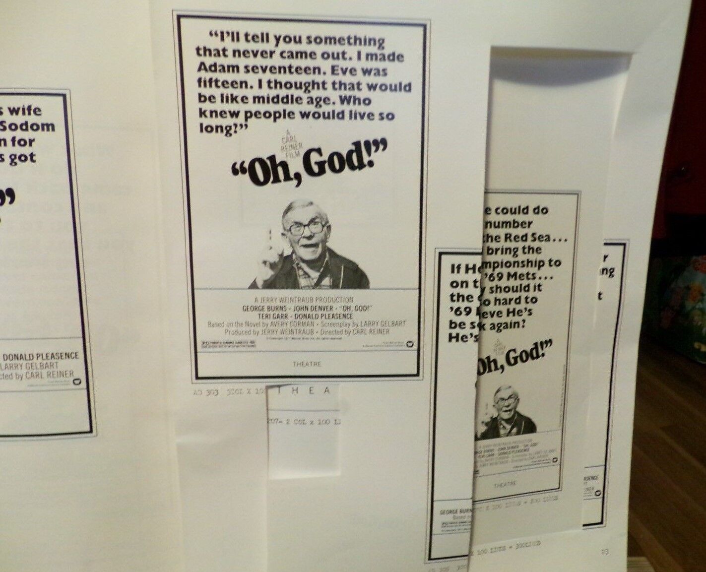 OH GOD a Carl Reiner Movie Pressbook and 2 AD Supplements