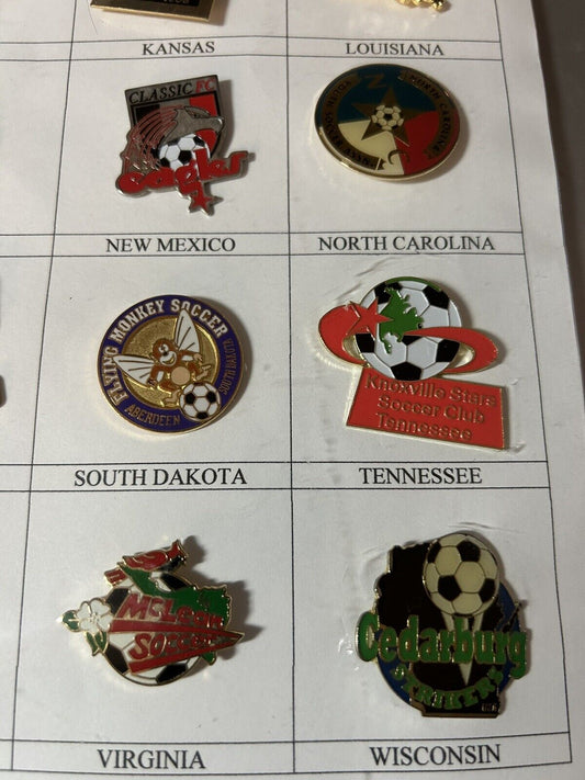 Unique/Rare Set of 20 Different States-Youth Soccer Pins