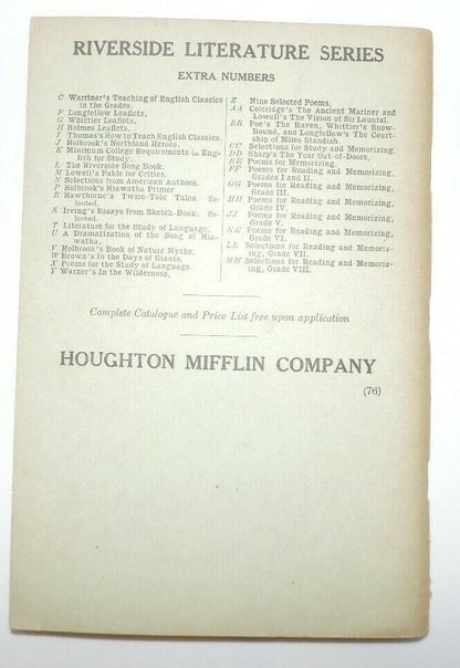 Vintage (1911) Book: Riverside Literature Series NO.55 "The Merchant of Venice"