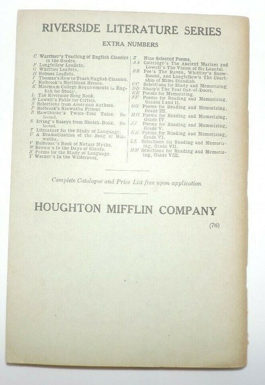 Vintage (1911) Book: Riverside Literature Series NO.55 