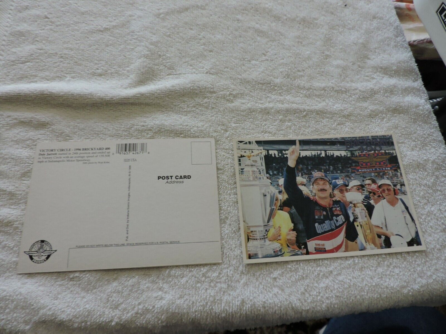 1996  VICTORY CIRCLE BRICKYARD 400--DALE JARRETT  UNPOSTED POST CARD