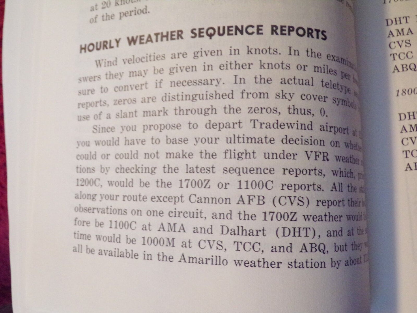 Typical Cross-Country Written Examinations for the Private Pilot Rating