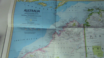 The National Geographic Magazine Map of Australia (Land of the Living Fossils)