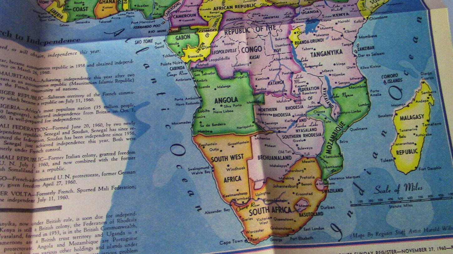 The Des Moines Sunday Register "AFRICA TODAY" Insert 1960 (With Advertising)
