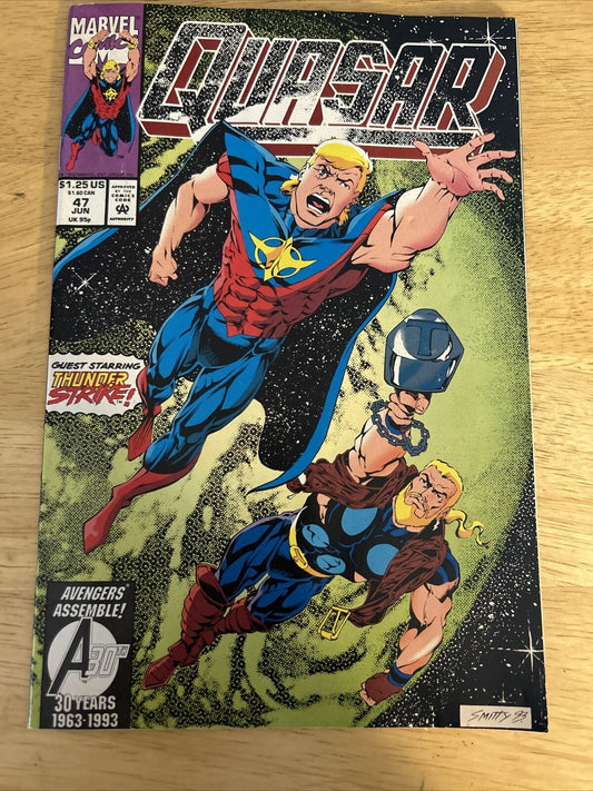 Quasar Guest Starring Thunderstrike Marvel Comic, Issue 47