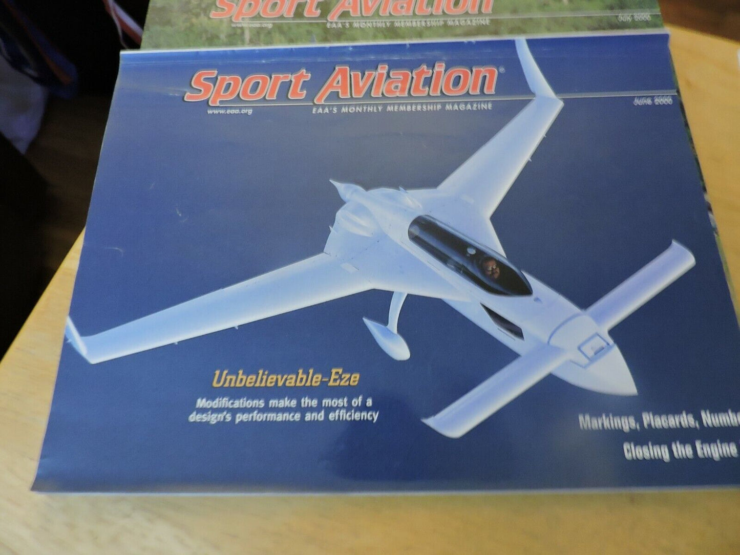 SPORT AVIATION EAA'S MONTHLY MAGAZINE, JANUARY-JULY 2000 (7 MAGAZINES)