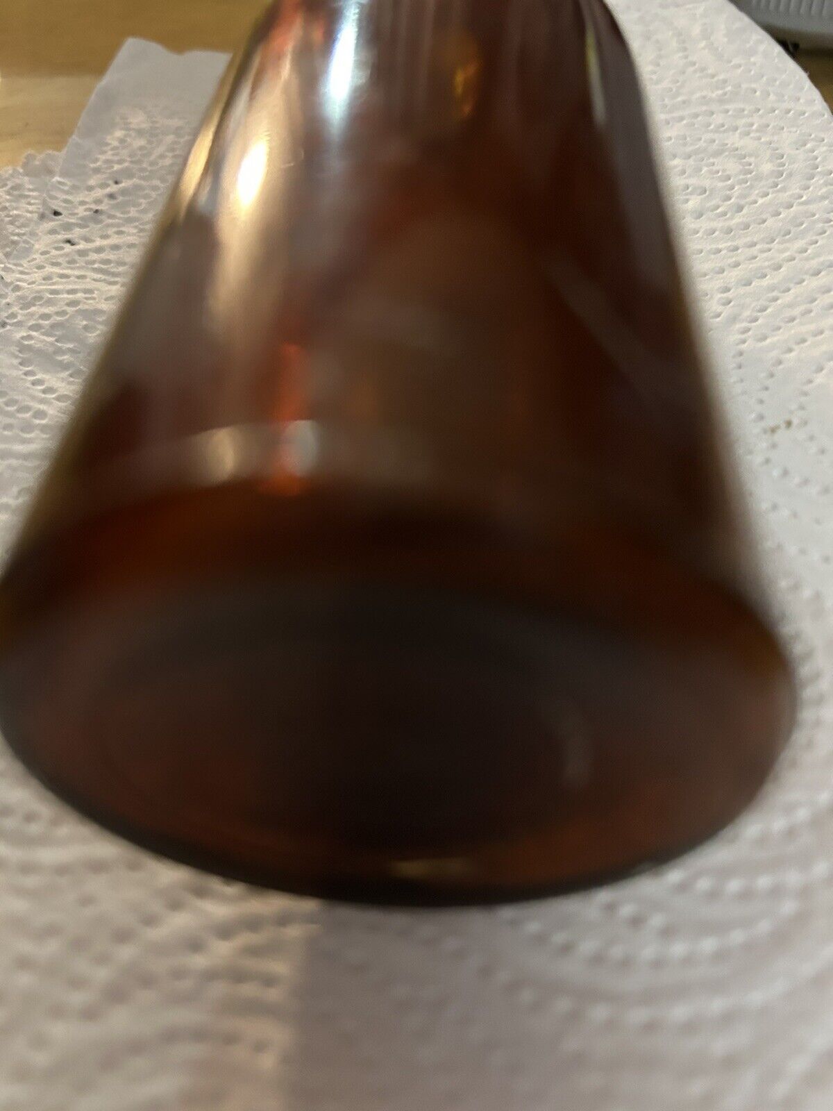 EMPTY BROWN GLASS MEDICINE BOTTLE 4.75X2 INCHES