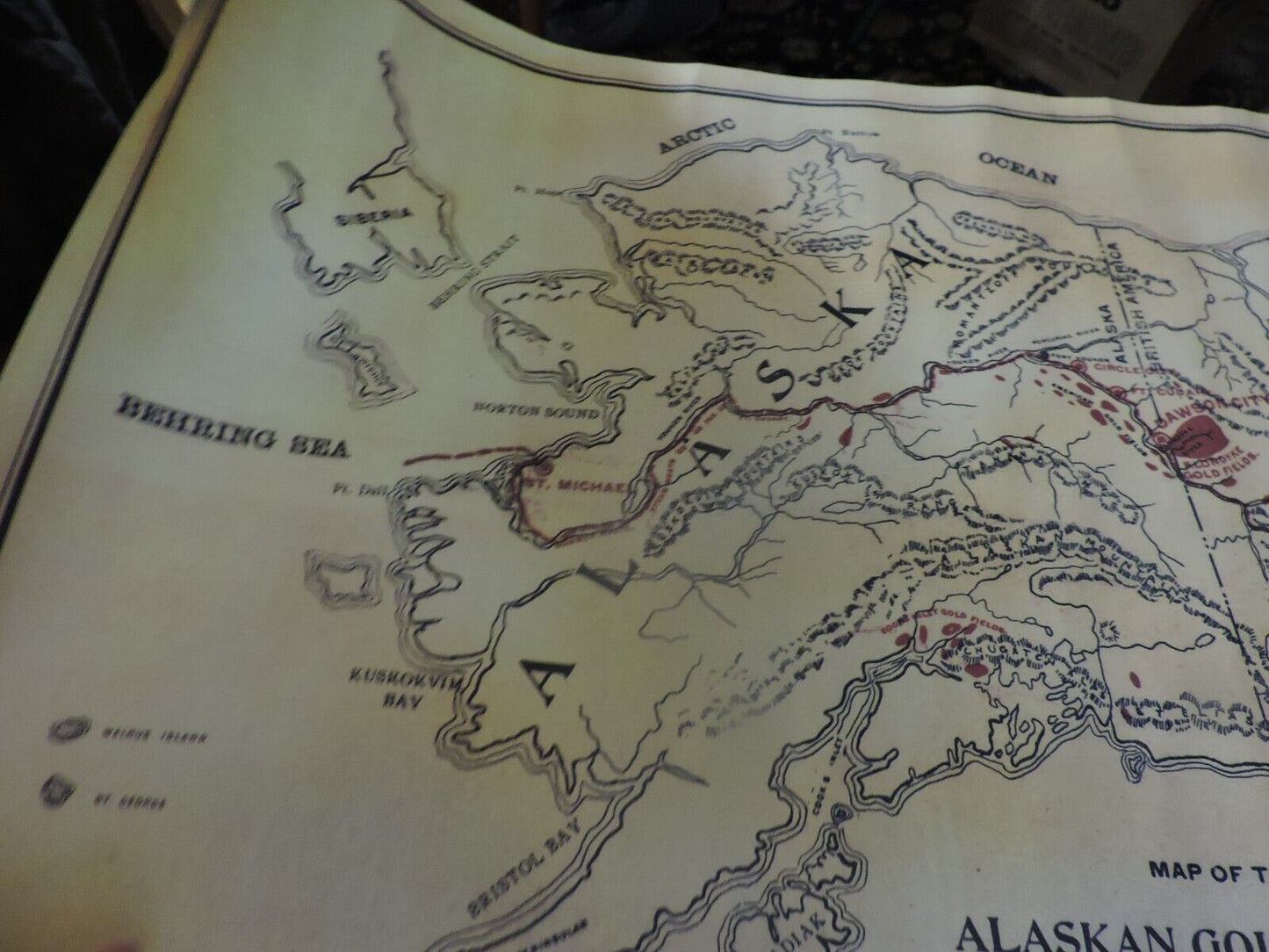 MAP OF THE ALASKAN GOLD FIELDS OF 1897-SOUVENIR OF ALSKA