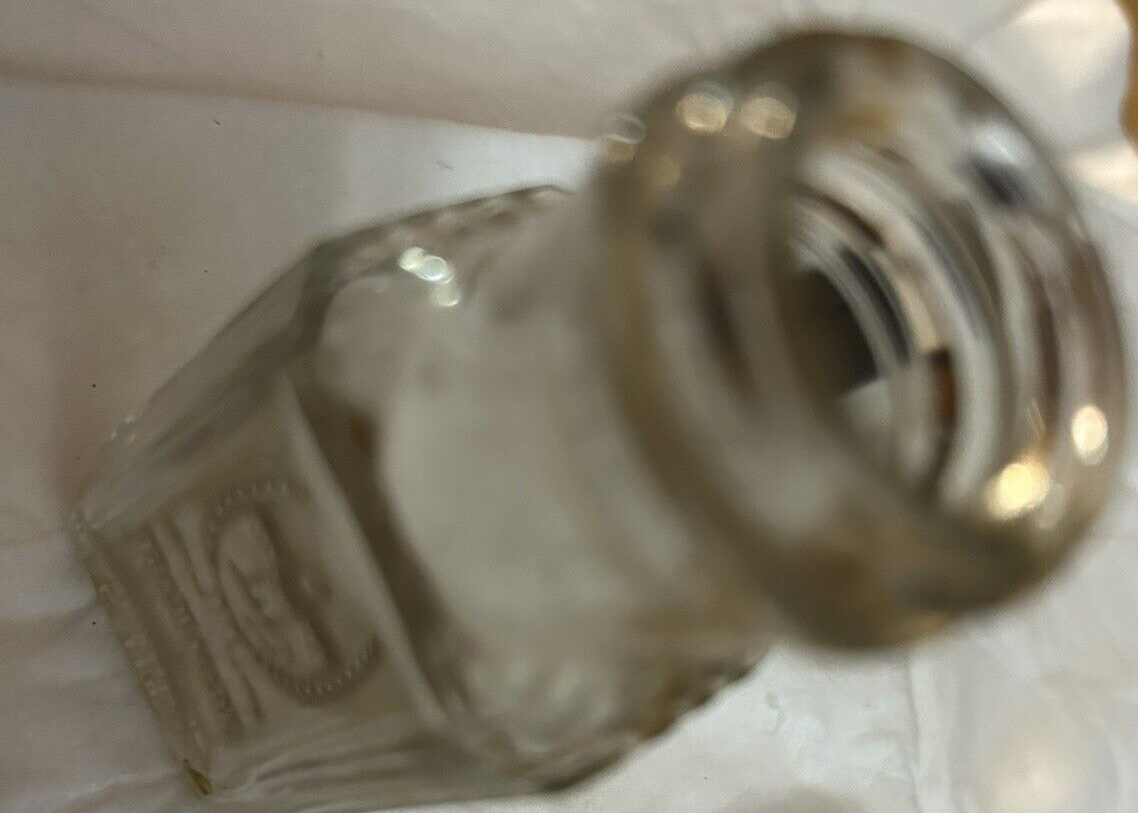 CLEAR VINTAGEBOTTLE WITH METAL SCREW ON CAP(EMPTY)
