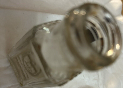 CLEAR VINTAGEBOTTLE WITH METAL SCREW ON CAP(EMPTY)