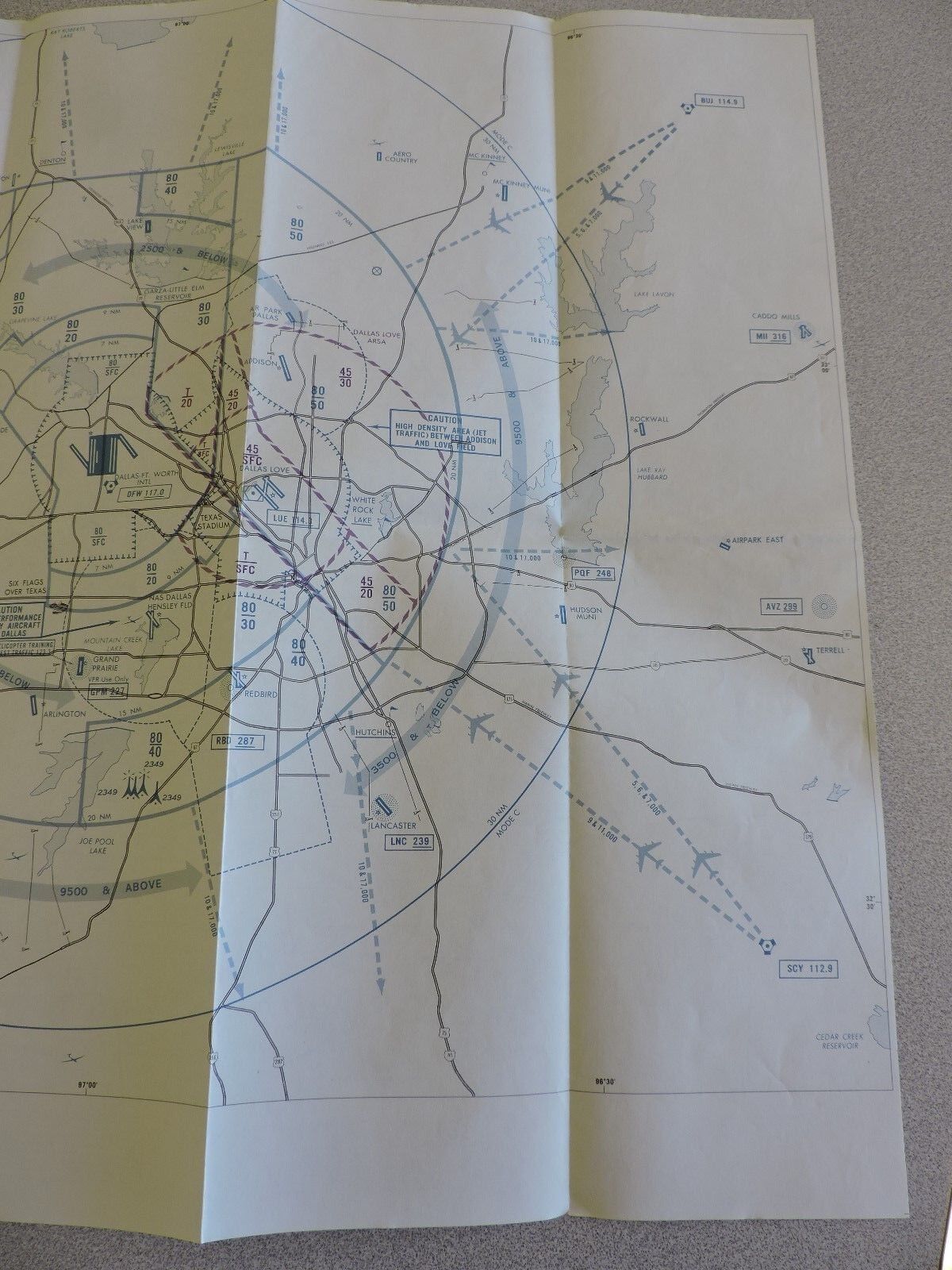 DALLAS-FT WORTH  CHART TERMINAL CONTROL AREA CHART 37TH EDITION,JUNE 27 1991