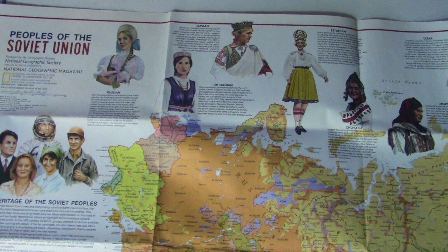 The National Geographic Magazine Map of The Soviet Union & it's Peoples