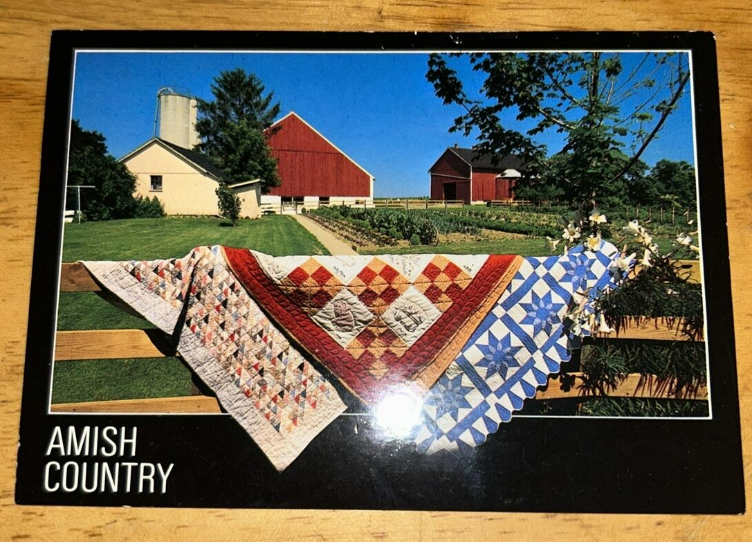 Postcard Unposted: Greetings From the Amish Country: Quilts