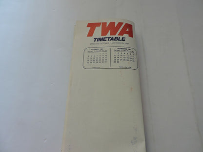 TRANS WORLD ROUTES--TWA OCTOBER 1- 24, 1981